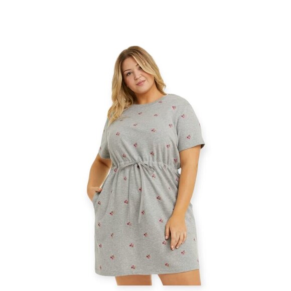 Draper James Heather Grey Embroidered Sweatshirt Dress XS - Picture 2 of 13